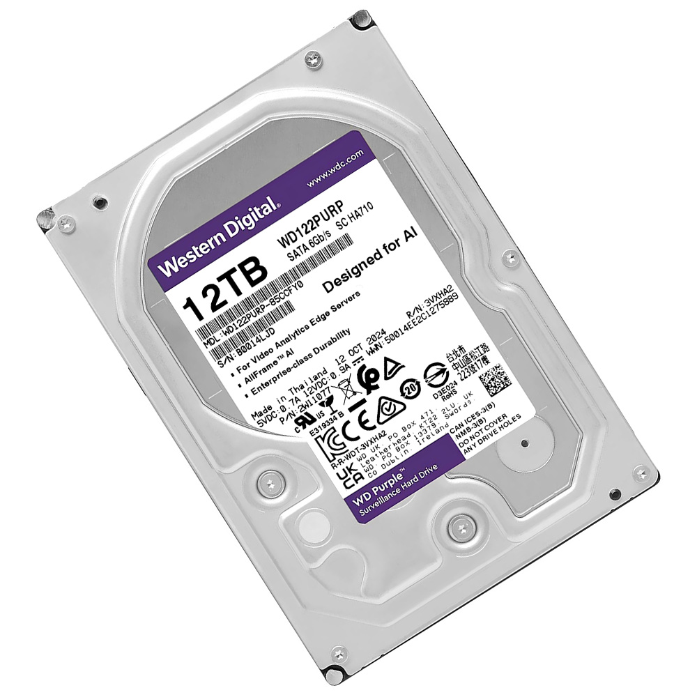 HD Western Digital 12TB WD Purple Pro 3.5" SATA 3 7200RPM - WD122PURP (GARANTIA BR)