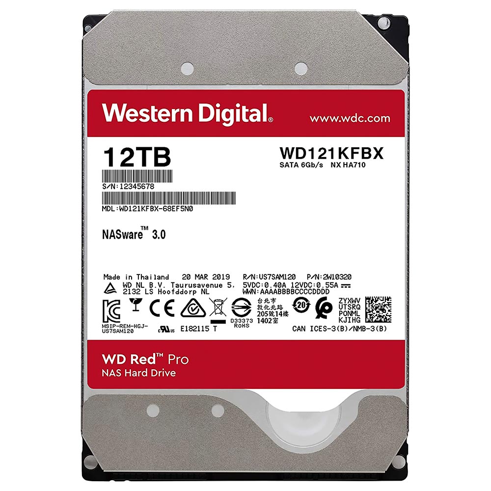 HD Western Digital 12TB WD Red Pro Nas 3.5" SATA 3 7200RPM - WD121KFBX (GARANTIA BR)