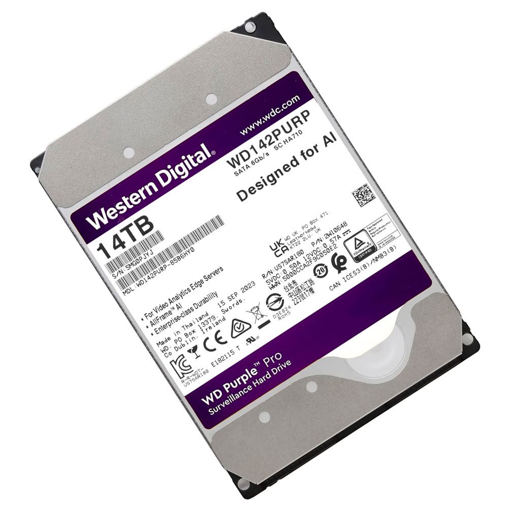 HD Western Digital 14TB WD Purple Pro Surveillance 3.5" SATA 3 7200RPM - WD142PURP (GARANTIA BR)