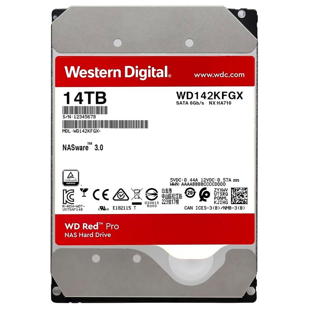 HD Western Digital 14TB WD Red Pro Nas 3.5" SATA 3 7200RPM - WD142KFGX