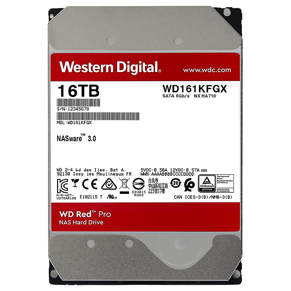 HD Western Digital 16TB WD Red Nas Pro 3.5" SATA 3 7200RPM - WD161KFGX (GARANTIA BR)