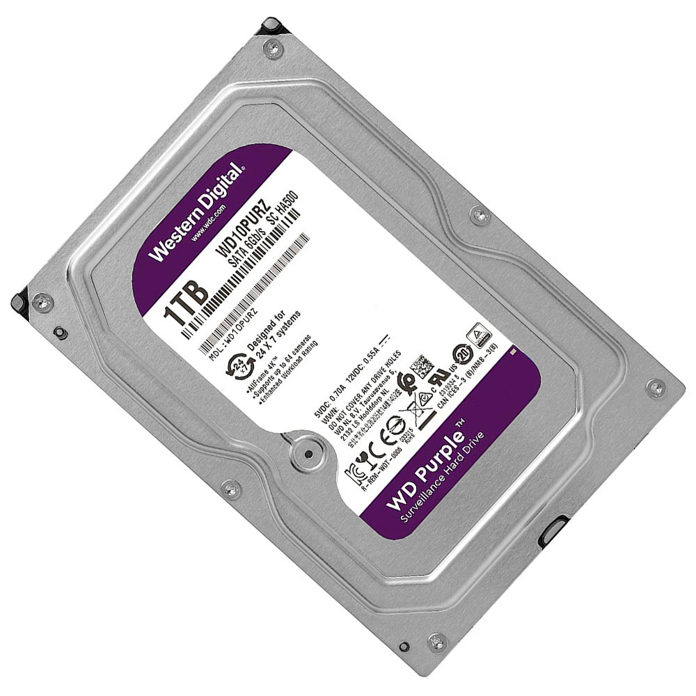 HD Western Digital 1TB WD Purple 3.5" SATA 3 5400RPM - WD10PURZ