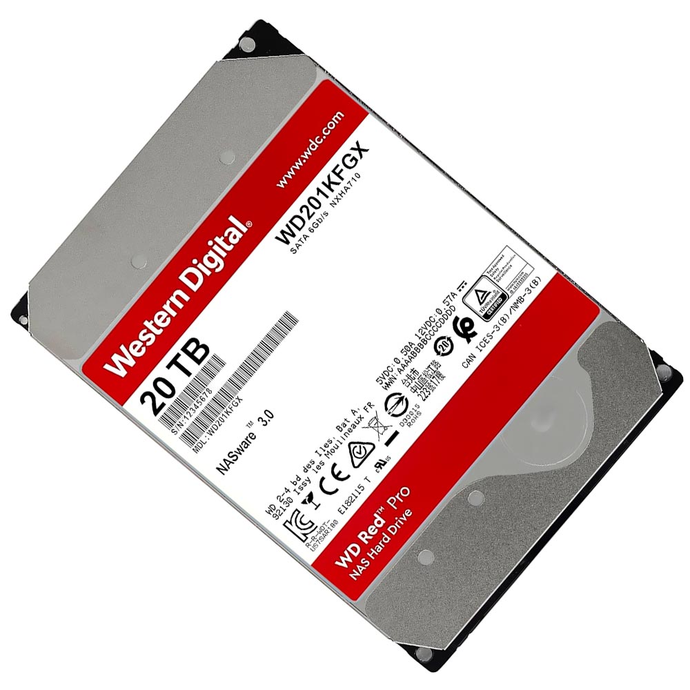 HD Western Digital 20TB WD Red Pro Nas 3.5" SATA 3 7200RPM - WD201KFGX (GARANTIA BR)
