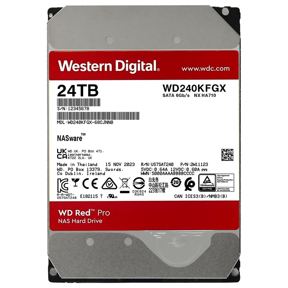 HD Western Digital 24TB WD Red Pro Nas 3.5" SATA 3 7200RPM - WD240KFGX (GARANTIA BR)