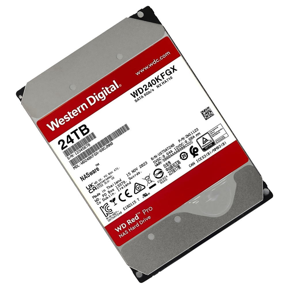 HD Western Digital 24TB WD Red Pro Nas 3.5" SATA 3 7200RPM - WD240KFGX (GARANTIA BR)