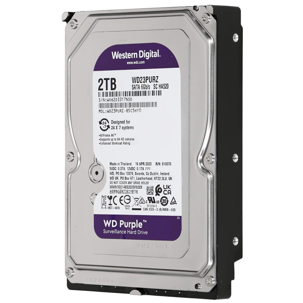 HD Western Digital 2TB WD Purple 3.5" SATA 3 5400RPM - WD23PURZ (GARANTIA BR)