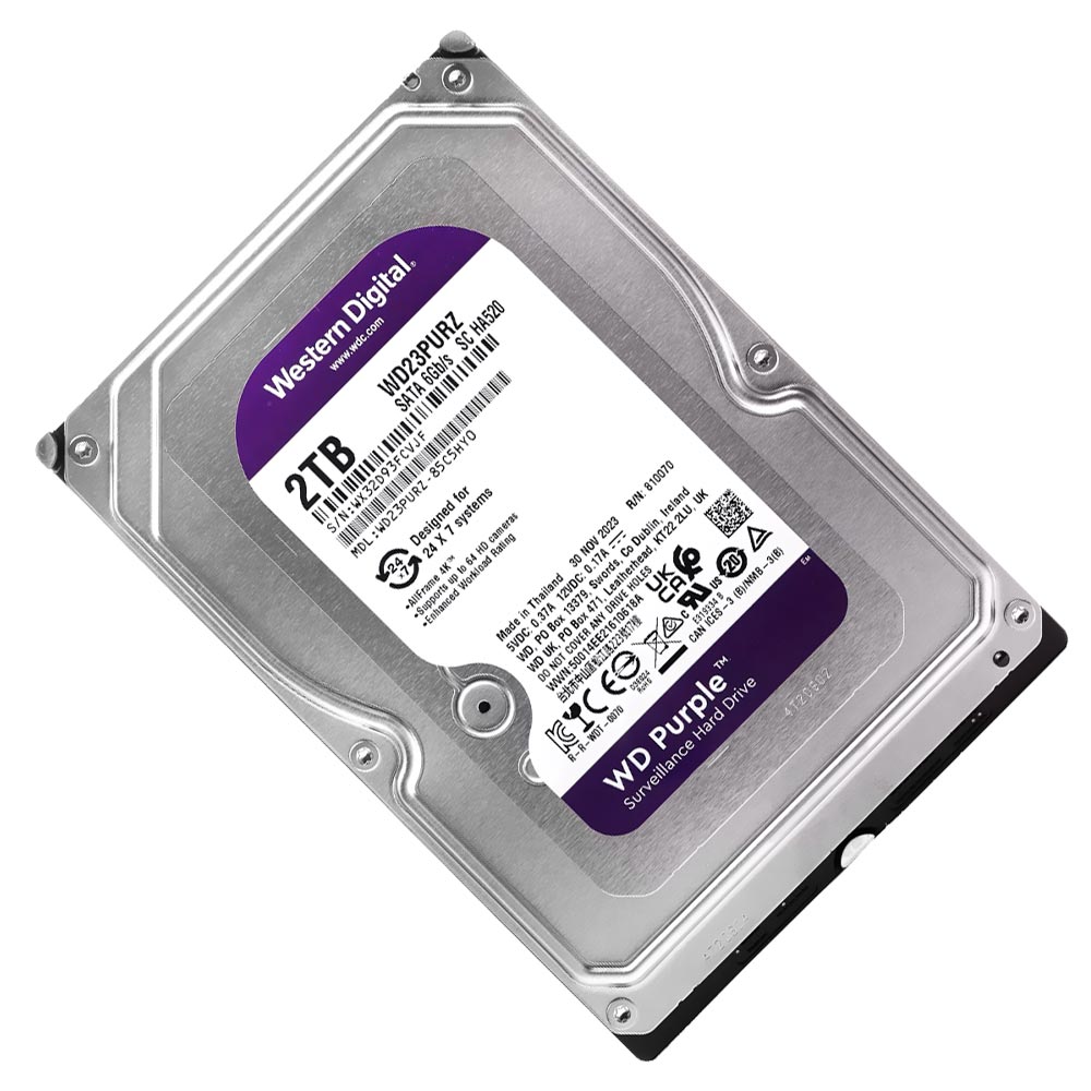 HD Western Digital 2TB WD Purple 3.5" SATA 3 5400RPM - WD23PURZ (GARANTIA PY)