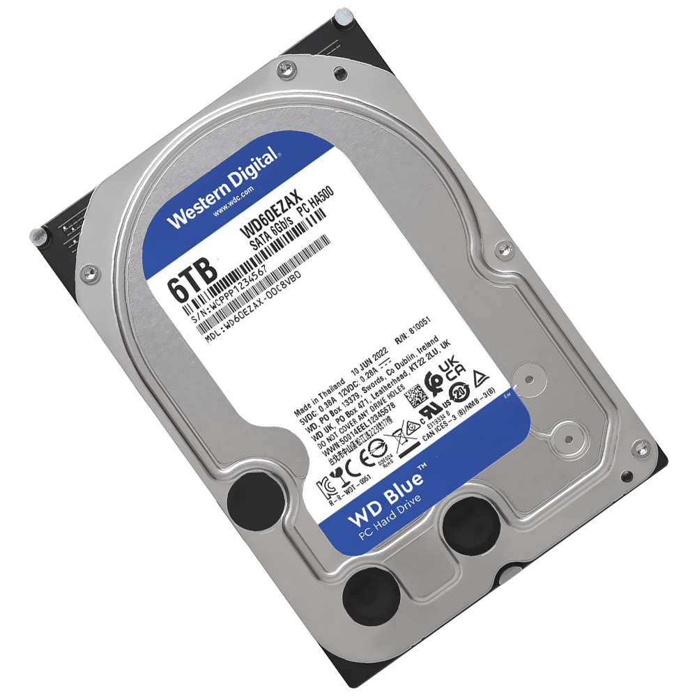 HD Western Digital 6TB WD Blue 3.5" SATA 3 5400RPM - WD60EZAX (GARANTIA BR)