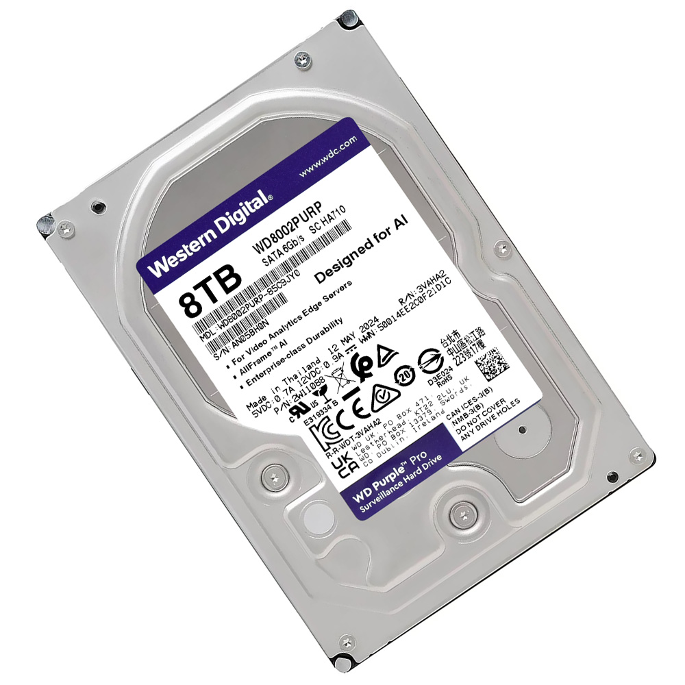 HD Western Digital 8TB WD Purple Pro 3.5" SATA 3 7200RPM - WD8002PURP (GARANTIA BR)