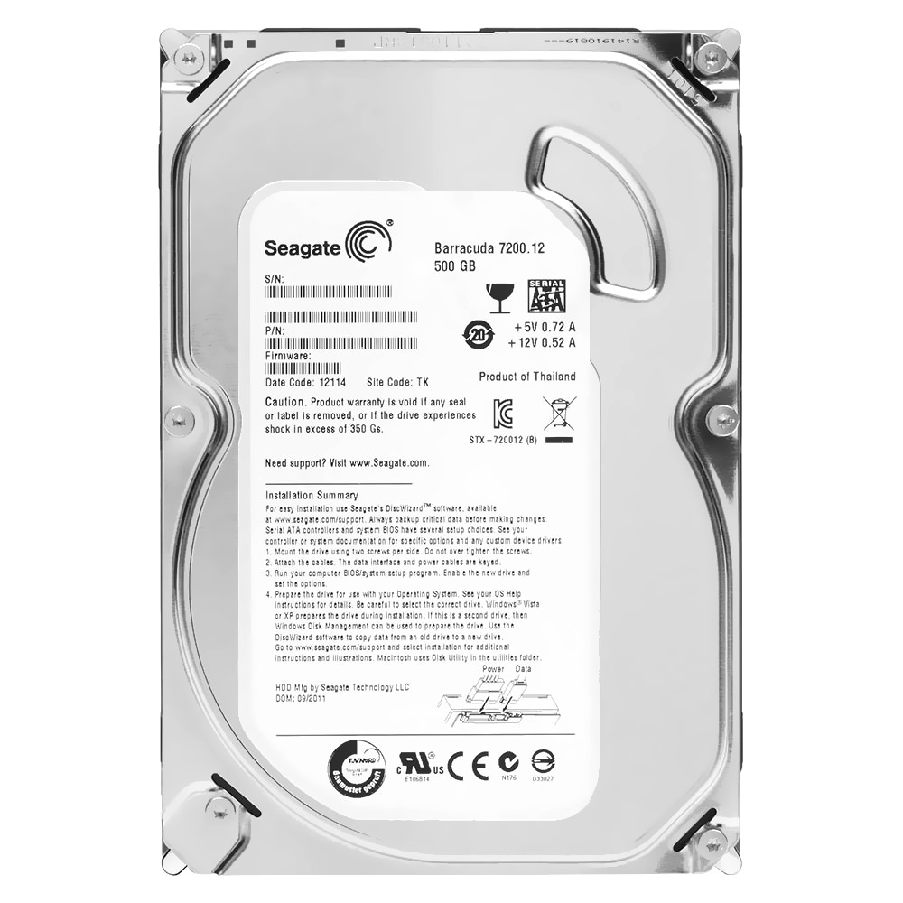 HD Seagate 500GB BarraCuda 3.5" SATA 2 7200RPM Pull - ST3500410AS