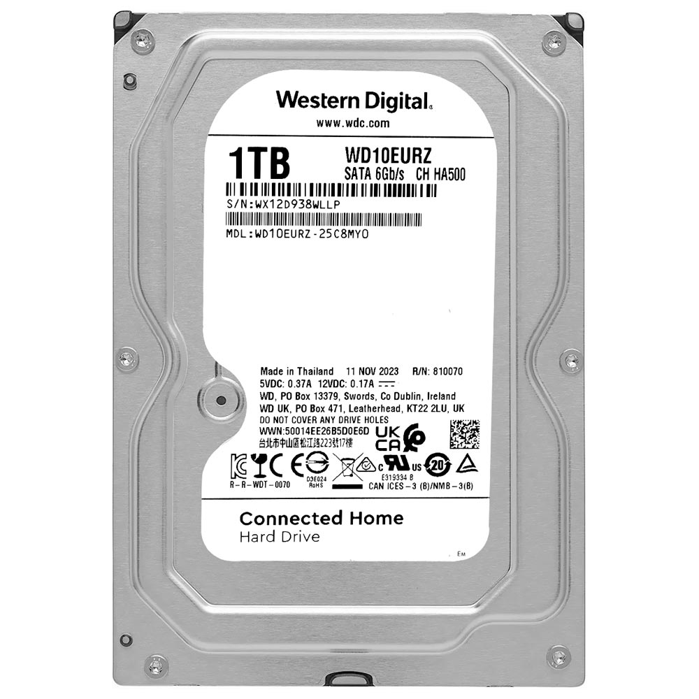 HD Western Digital 1TB WD 3.5" SATA 3 7200RPM Pull - WD10EURZ