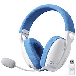 FONE C/ MIC. REDRAGON H878WB SKULD PRO WIRELESS/BT GAMING BRANCO/AZUL