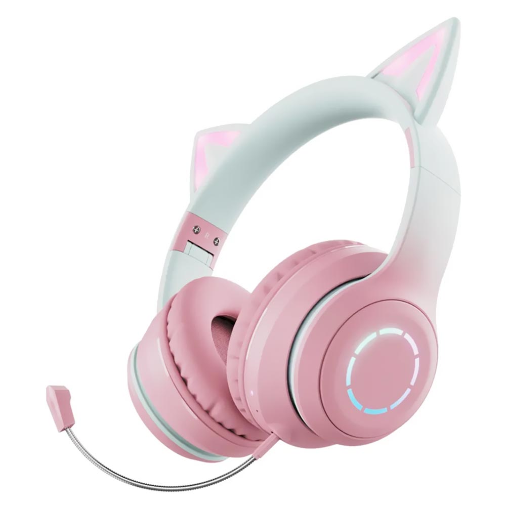 Fone Cat Havit BT029C Ear LED / Bluetooth - Rosa