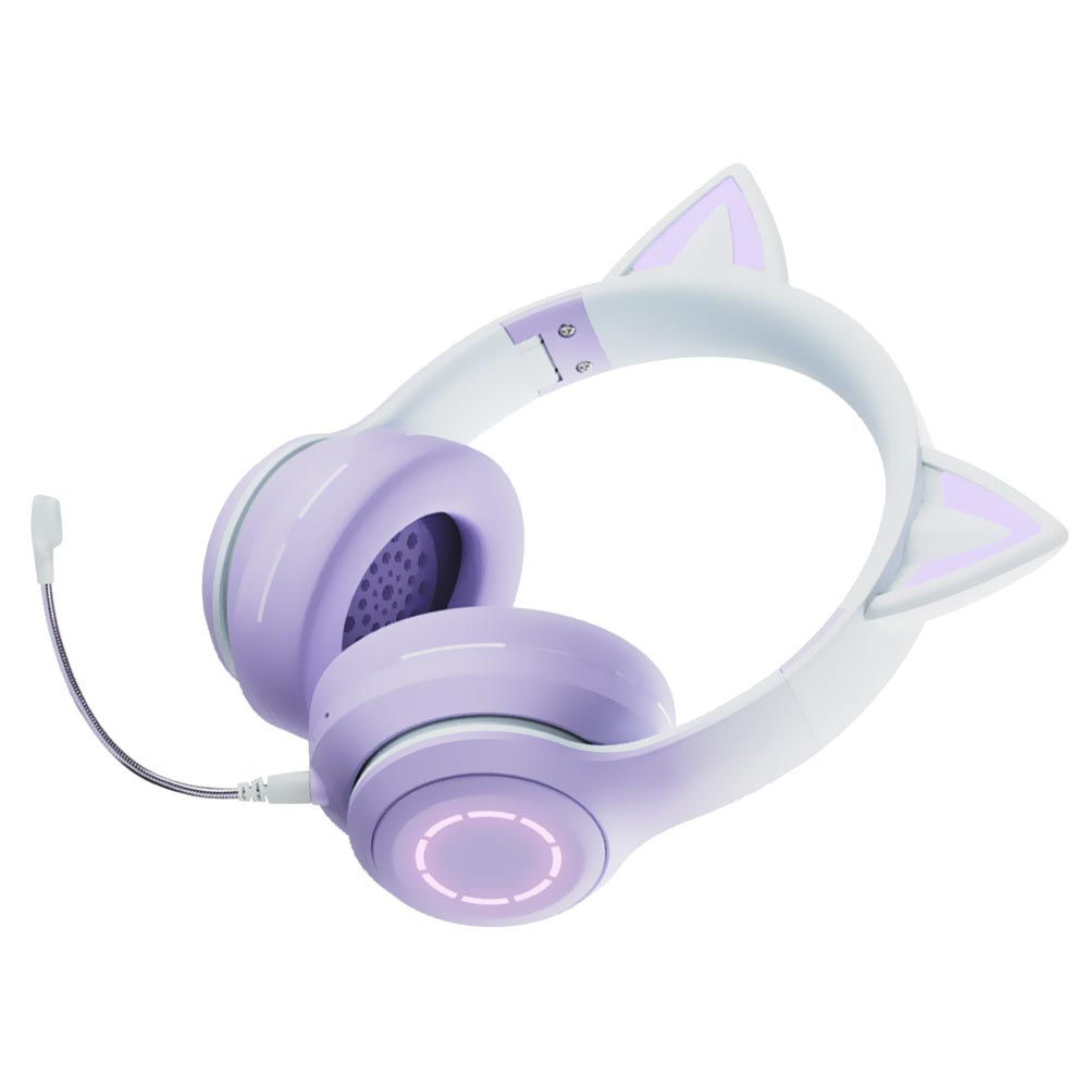 Fone Cat Havit BT029C Ear LED / Bluetooth - Roxo