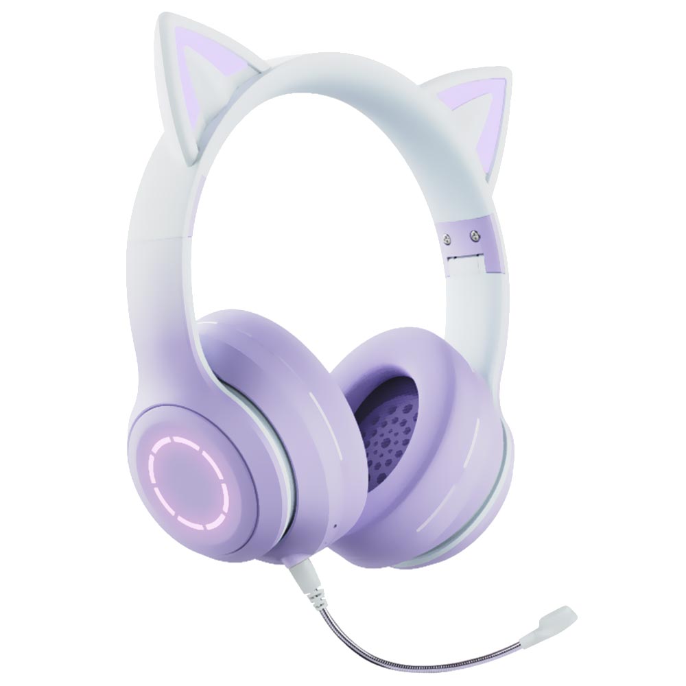 Fone Cat Havit BT029C Ear LED / Bluetooth - Roxo