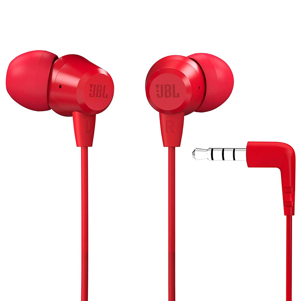 Fone de Ouvido JBL C50HI / Com Fio - Vermelho