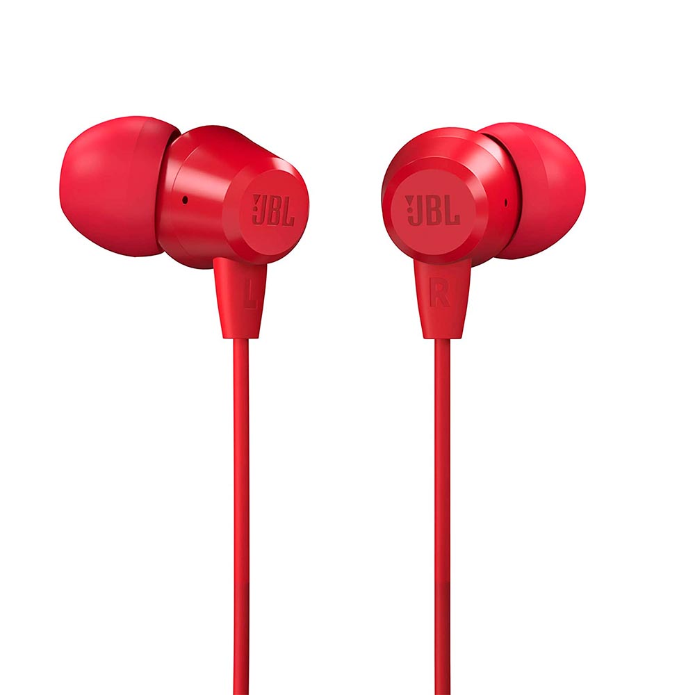 Fone de Ouvido JBL C50HI / Com Fio - Vermelho