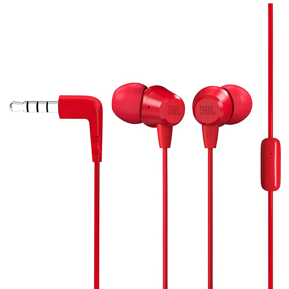 Fone de Ouvido JBL C50HI / Com Fio - Vermelho