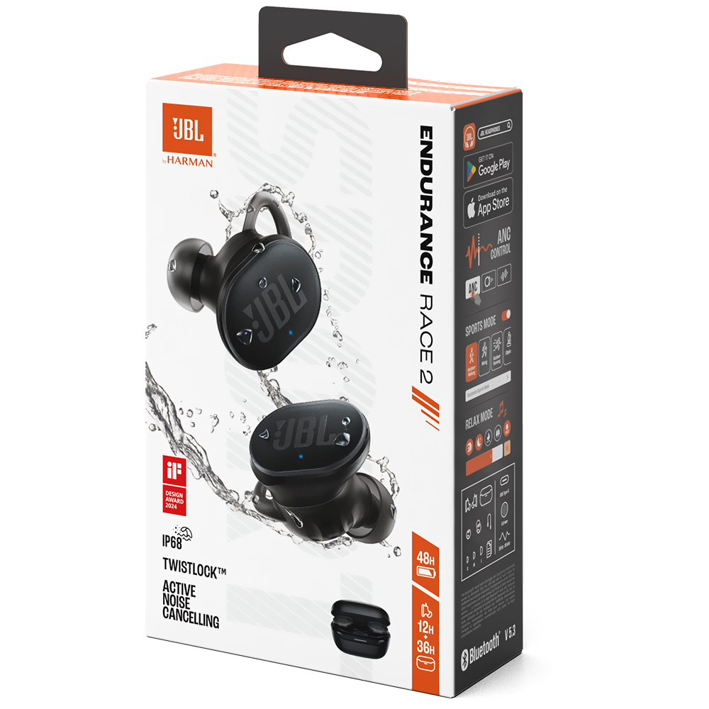 Fone de Ouvido JBL Endurance Race 2 Waterproof TWS / Bluetooth - Preto