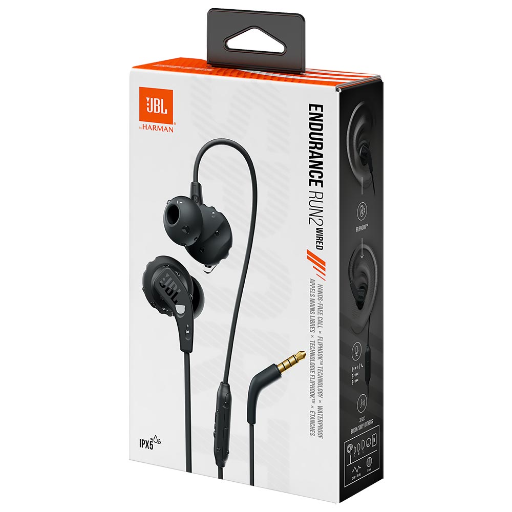 Fone de Ouvido JBL Endurance RUN2 Wired Waterproof / Com Fio - Preto