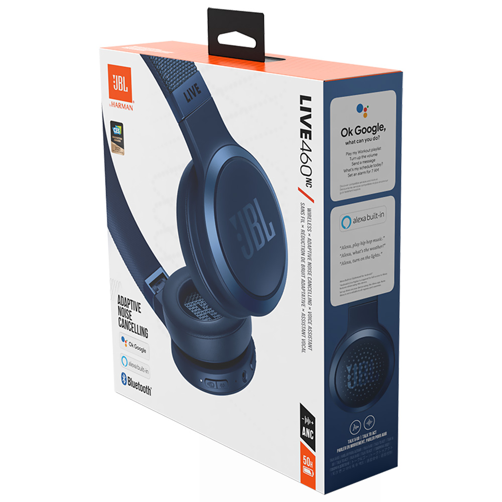 Fone de Ouvido JBL Live 460NC / Bluetooth - Azul