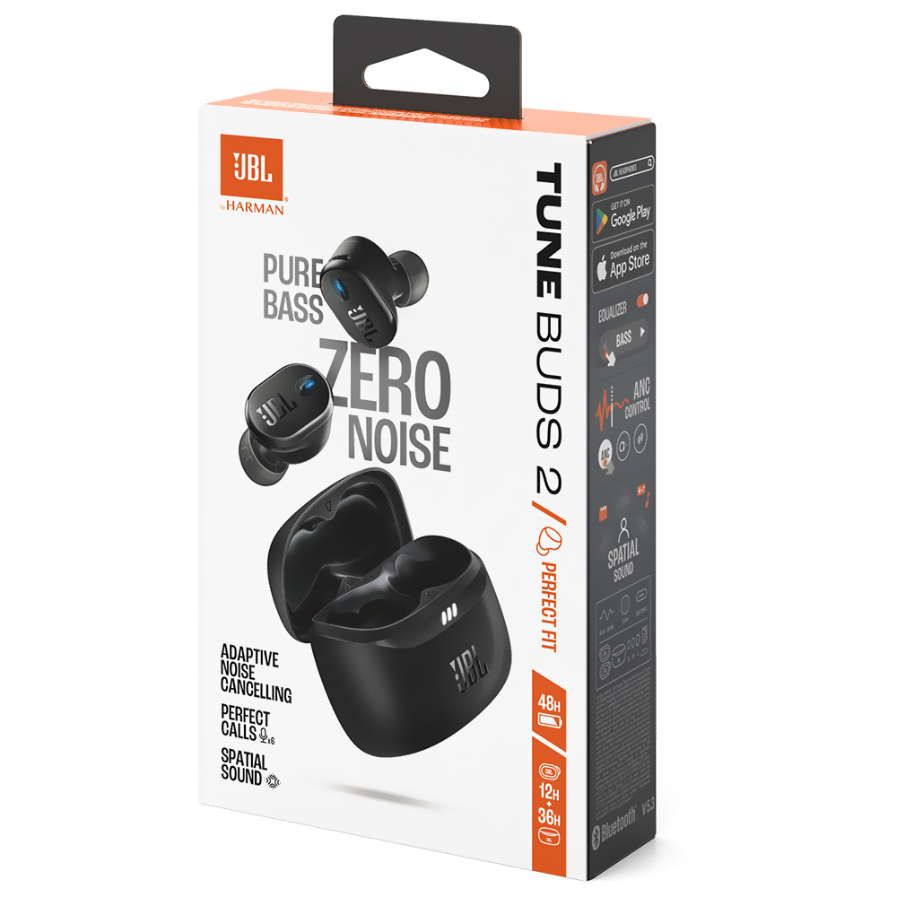 Fone de Ouvido JBL Tune Buds 2 Perfect Fit TWS / Bluetooth - Preto