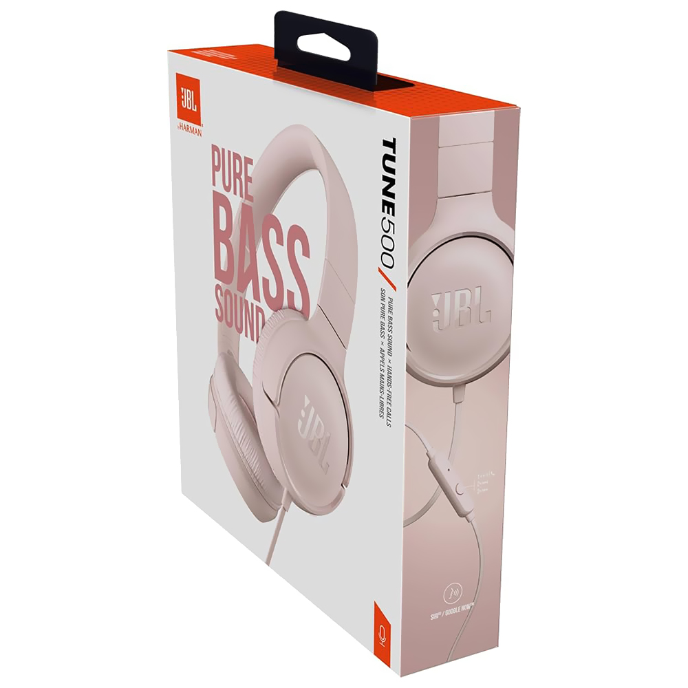 Fone de Ouvido JBL Tune T500 Pure Bass / Bluetooth - Rosa