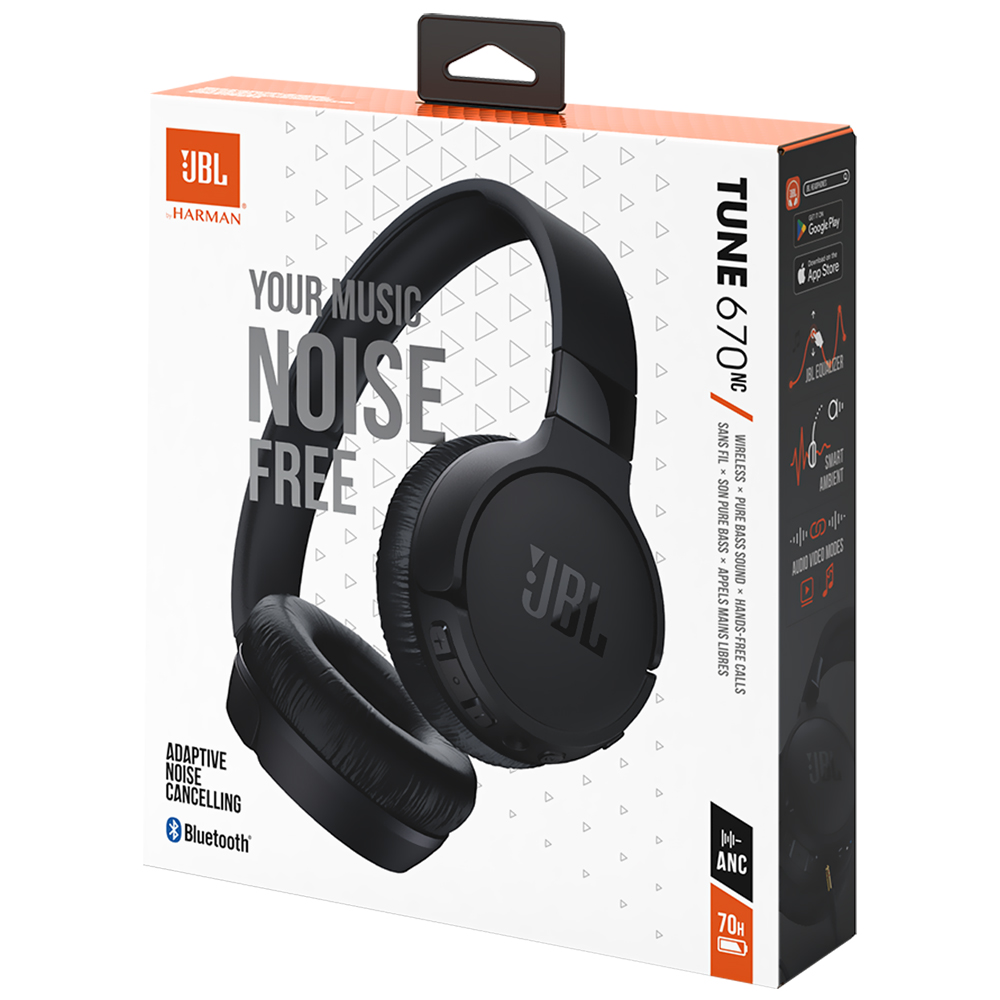 Fone de Ouvido JBL Tune T670NC Pure Bass / Bluetooth - Preto