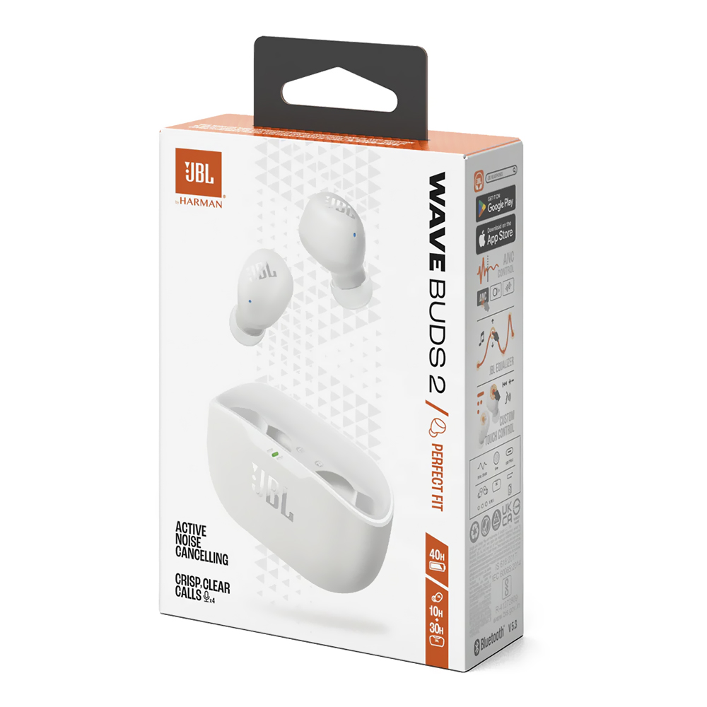 Fone de Ouvido JBL Wave Buds 2 Perfect Fit TWS / Bluetooth - Branco