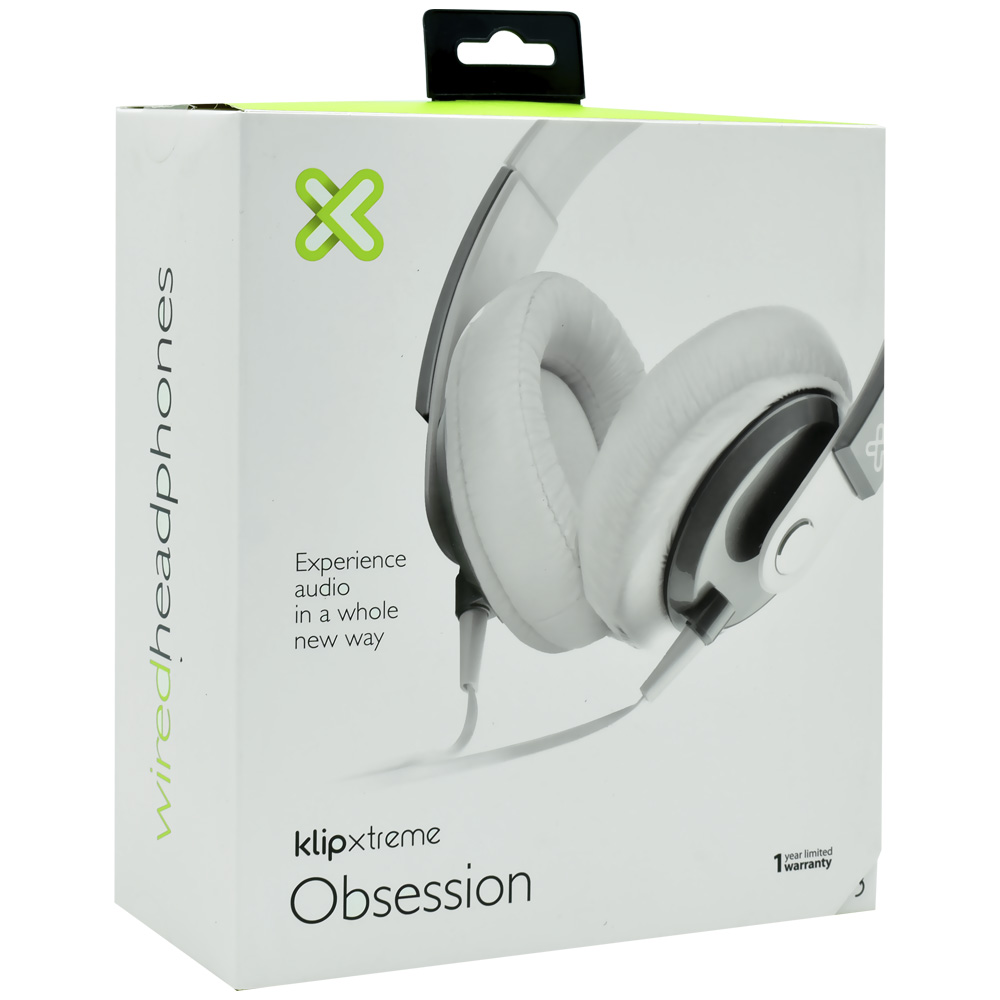 Fone de Ouvido Klip KHS-550WH Obsession / Com Fio - Branco