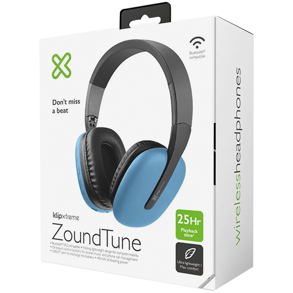 Fone de Ouvido Klip KWH-010BL Zoundtune / Bluetooth - Azul