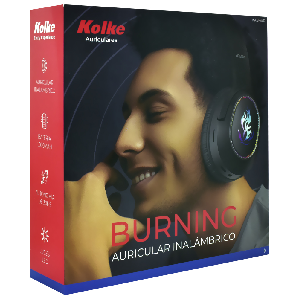 Fone de Ouvido Kolke KAB-670 Burning / Bluetooth - Preto