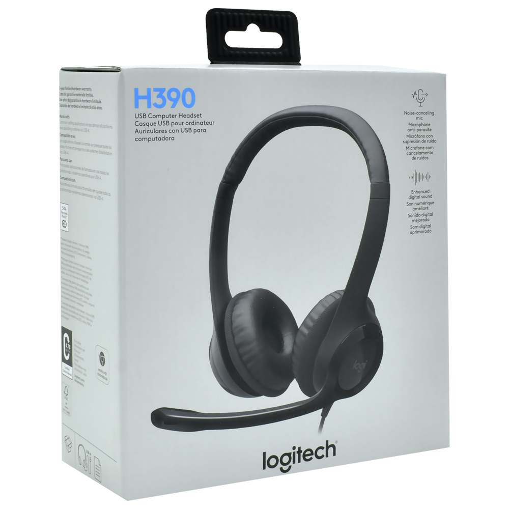 Fone de Ouvido Logitech H390 Stereo / Com Fio - Preto (981-000014)