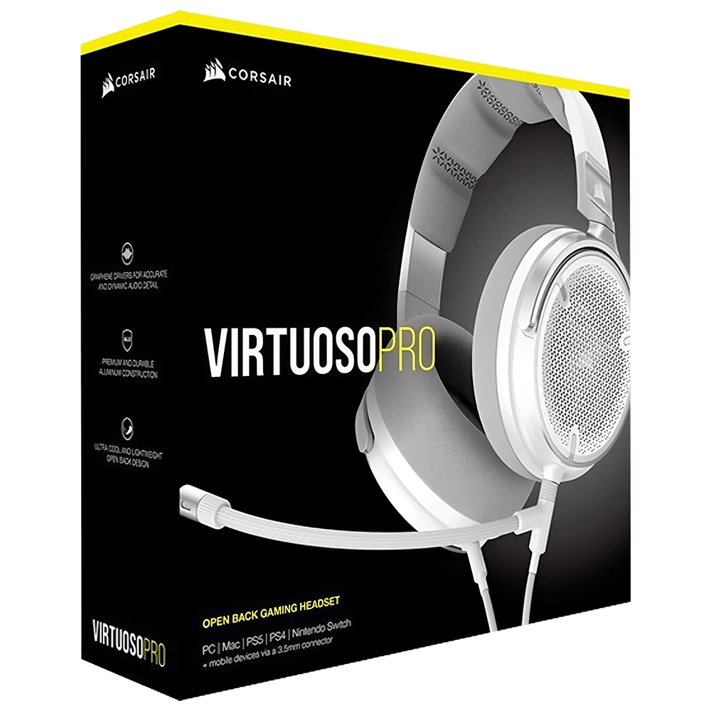 Fone Gamer Corsair Virtuoso Pro Open Back / Com Fio - Branco (CA-9011371-NA)