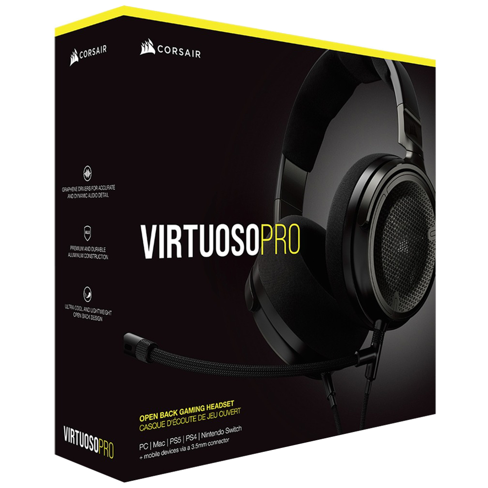 Fone Gamer Corsair Virtuoso Pro Open Back / Com Fio - Preto (CA-9011370-NA)