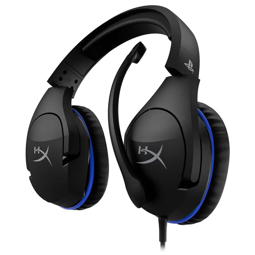 Fone Gamer Hyperx Cloud Stinger PS4 / Com Fio - Preto / Azul (HX-HSCSS-BK/AM)