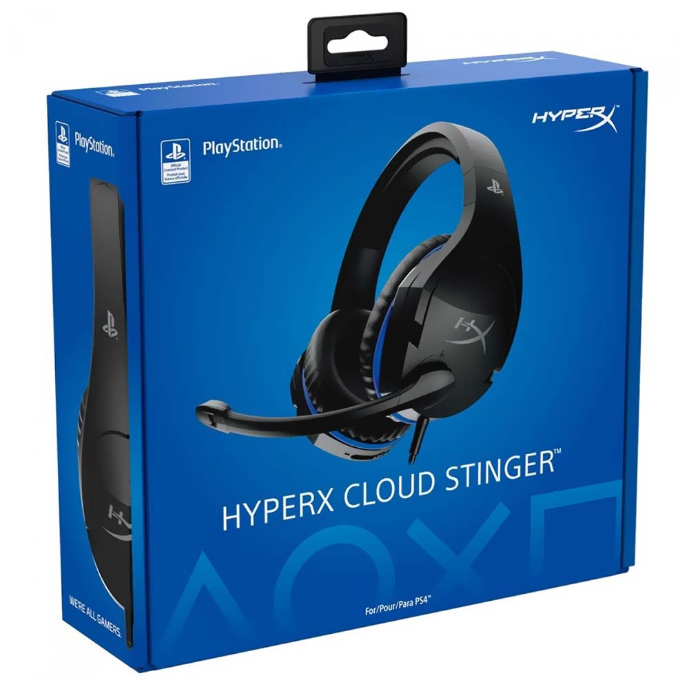 Fone Gamer Hyperx Cloud Stinger PS4 / Com Fio - Preto / Azul (HX-HSCSS-BK/AM)