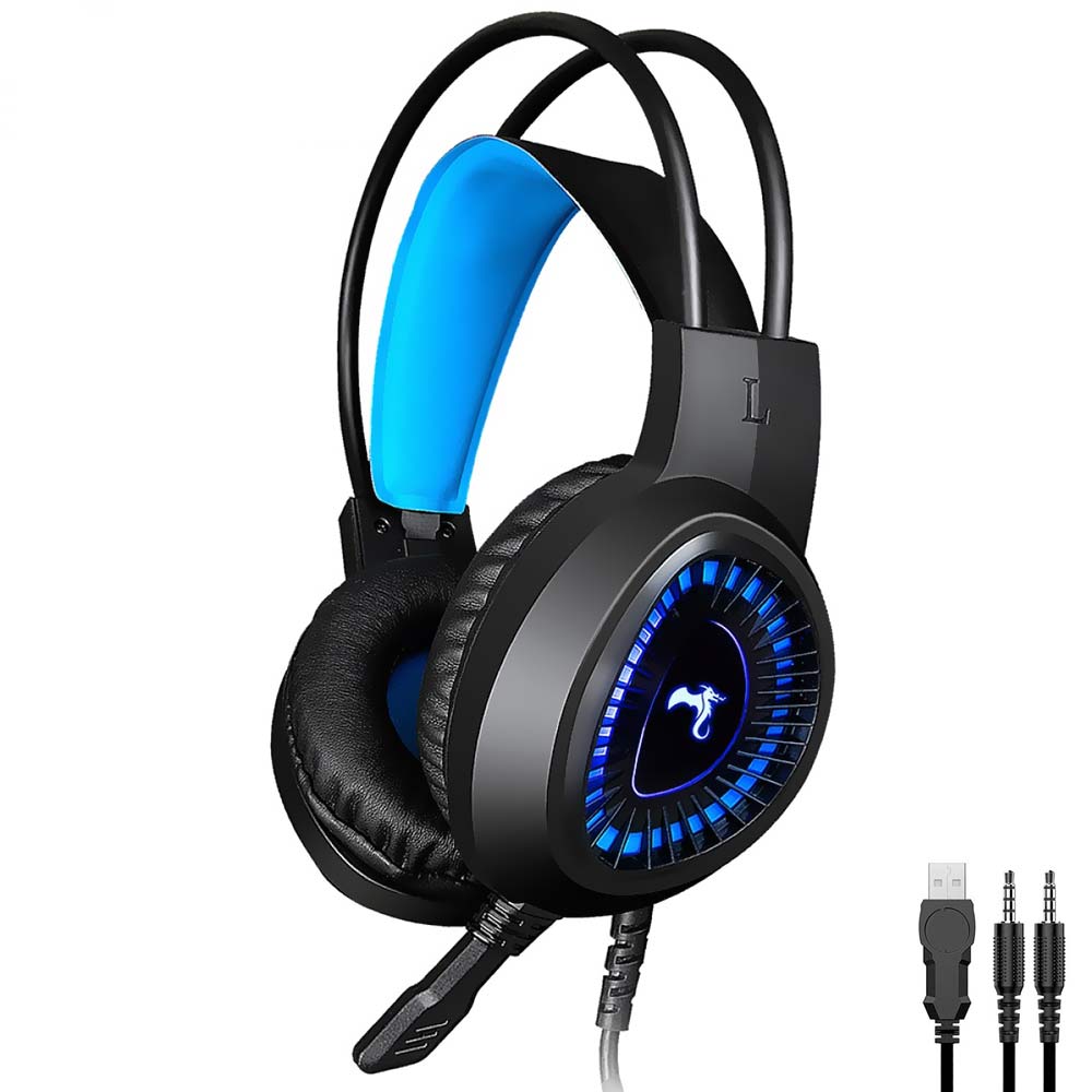 Fone Gamer Kolke KGA-472 Dark / Com Fio - Preto / Azul