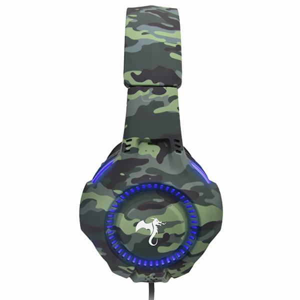 Fone Gamer Kolke KGA-487 Trooper LED / Com Fio - Azul / Camuflado