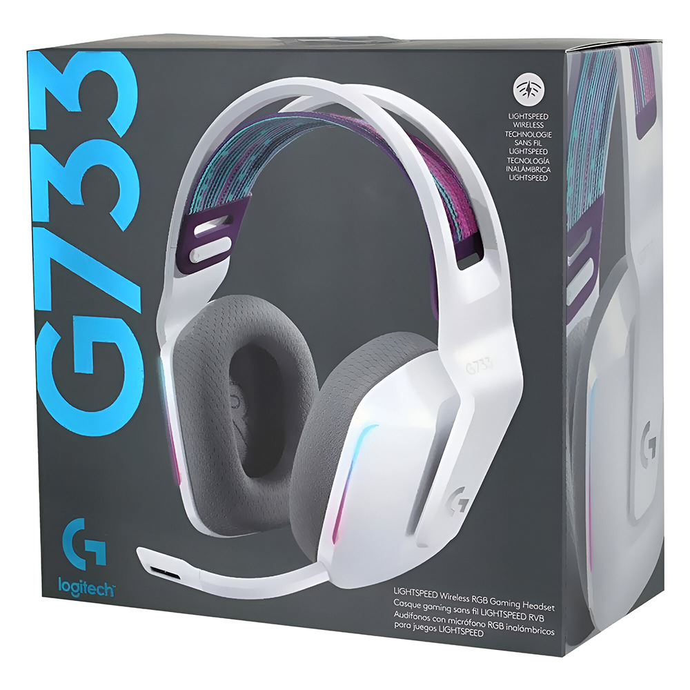 Fone Gamer Logitech G733 Lightspeed RGB / Wireless - Branco (981-000882)
