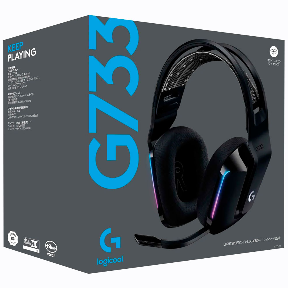 Fone Gamer Logitech G733 Lightspeed RGB / Wireless - Preto (981-000863)