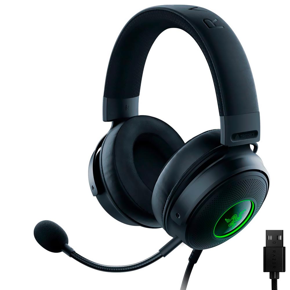 Fone Gamer Razer Kraken V3 RGB / Com Fio - Preto (RZ04-03770200-R3U1)