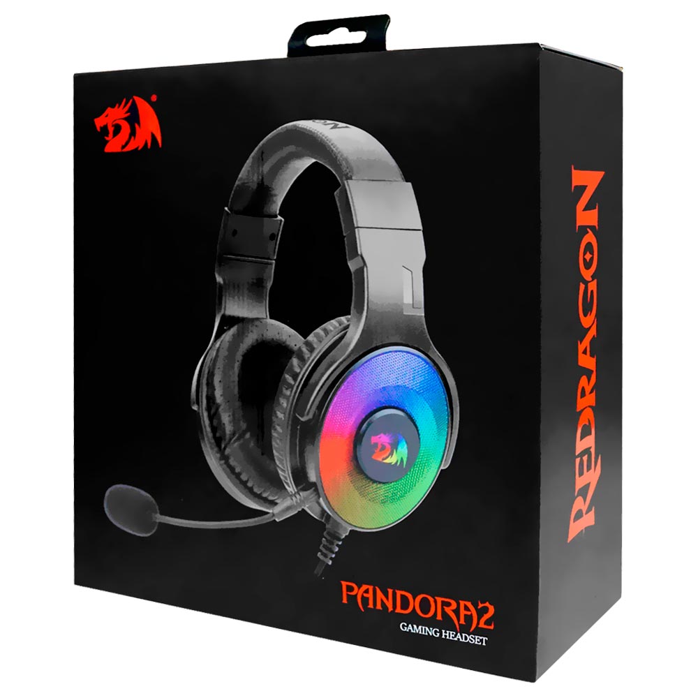 Fone Gamer Redragon H350RGB-1 Pandora 2 RGB / Com Fio - Preto