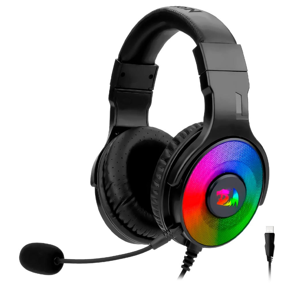 Fone Gamer Redragon H350RGB Pandora RGB / Com Fio - Preto