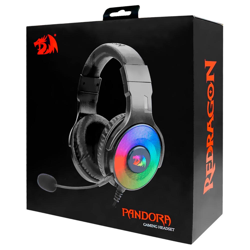 Fone Gamer Redragon H350RGB Pandora RGB / Com Fio - Preto