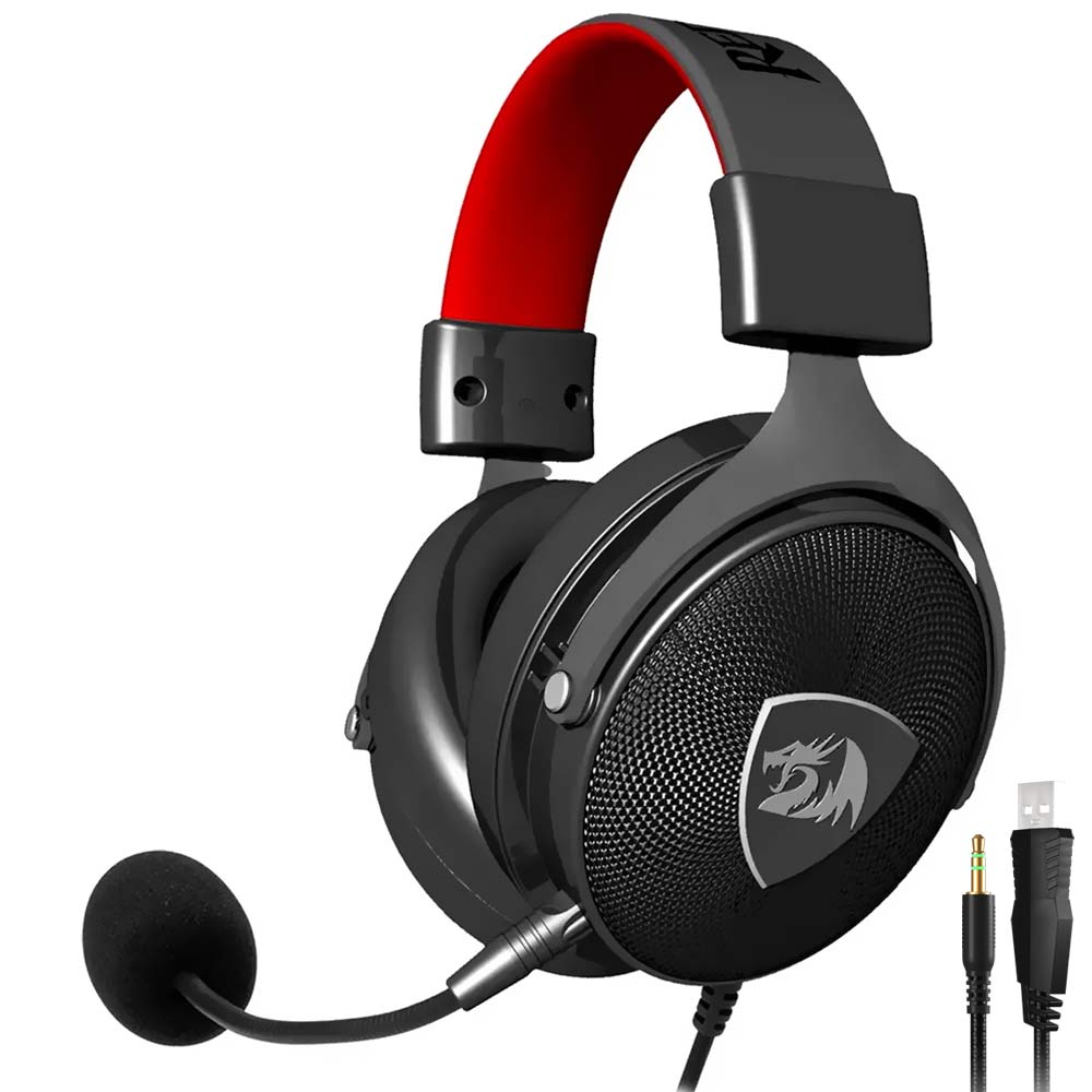 Fone Gamer Redragon H520 Icon / Com Fio - Preto / Vermelho