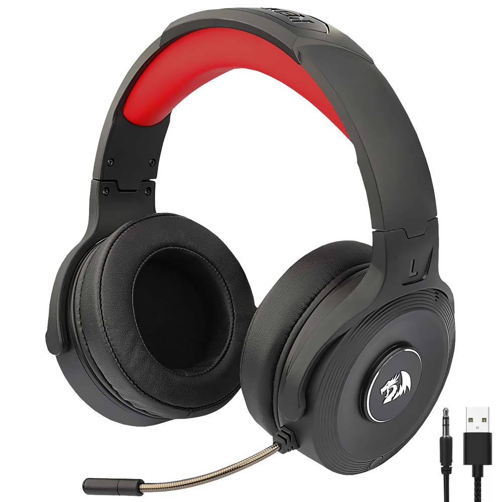 Fone Gamer Redragon H818 Pelops / Wireless - Preto / Vermelho