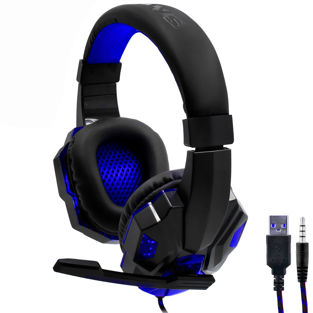 Fone Gamer Satellite AE-327A / Com Fio - Azul