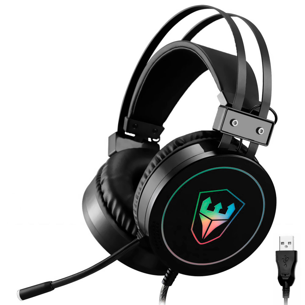 Fone Gamer Satellite AE-358 RGB / Com Fio - Preto