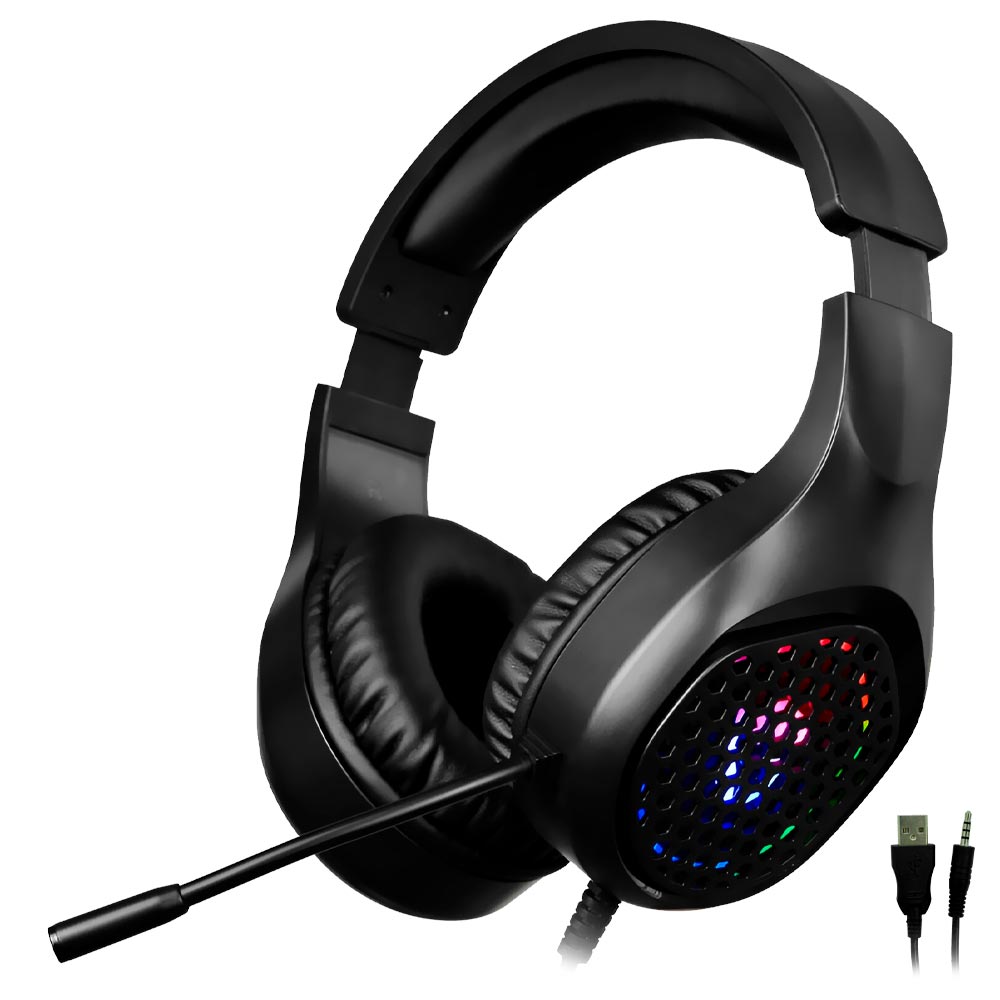 Fone Gamer Satellite GH-330 RGB / Com Fio - Preto